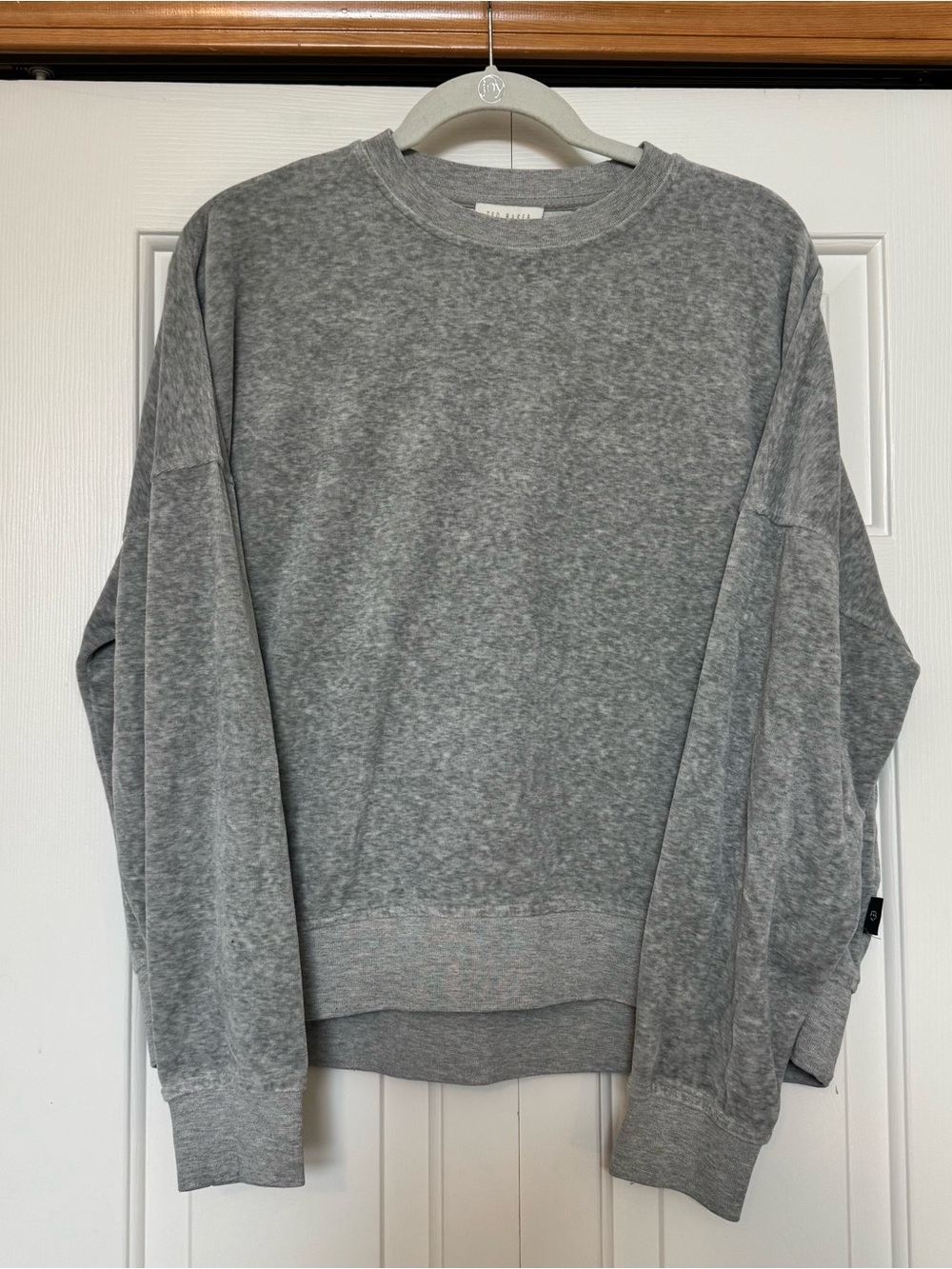 Ted Baker Heather Gray‎ Velour Crewneck Sweatshirt